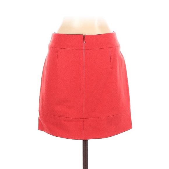 J Crew Coral Orange Wool Blend Mini Skirt 0 - Picture 10 of 10